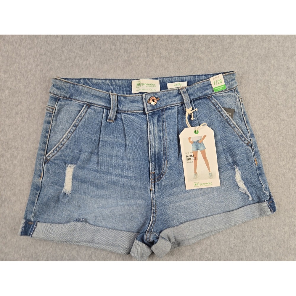 RE Generation Celebrity Pink Womens Size 7 /28 Jean Shorts High Rise Cuffed NWT